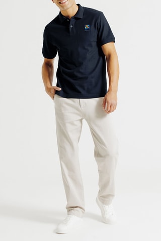 Polo regular en coton biologique - Bleu foncé