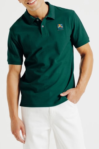Polo regular en coton biologique - Vert