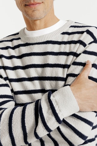 Pull - Bleu nuit et blanc