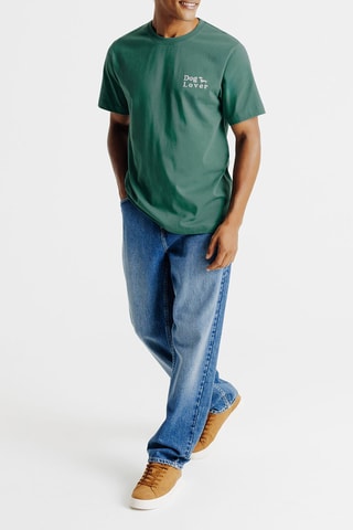T-shirt regular en coton biologique - Vert foncé