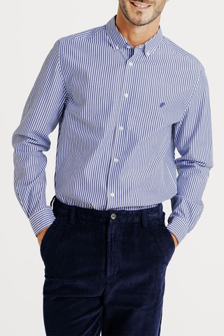 Chemise regular en coton biologique - Bleu marine