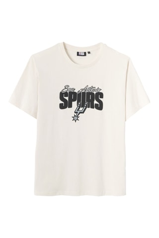 T-shirt regular en coton biologique San Antonio Spurs NBA - Ecru