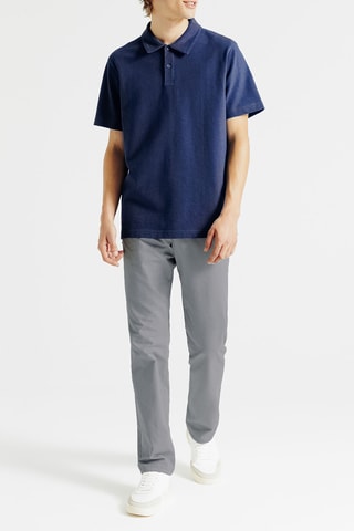 Pantalon straight - Bleu-gris