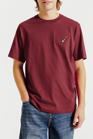 T-shirt regular en coton biologique - Bordeaux