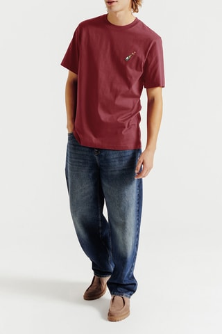 T-shirt regular en coton biologique - Bordeaux