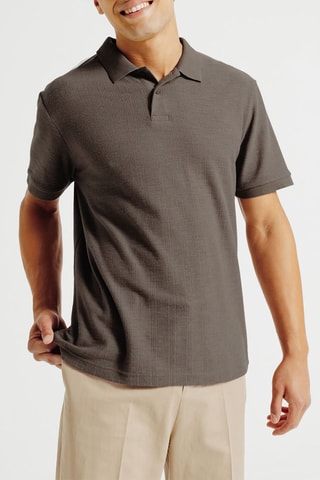 Polo regular en coton biologique - Marron