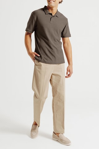 Polo regular en coton biologique - Marron