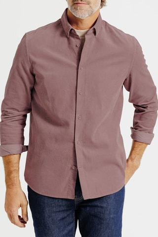 Chemise regular en velours - Rose