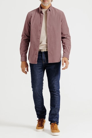 Chemise regular en velours - Rose