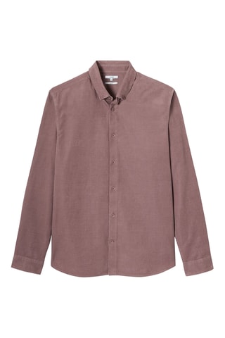 Chemise regular en velours - Rose