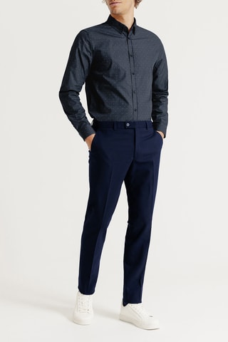 Chemise slim - Bleu cobalt