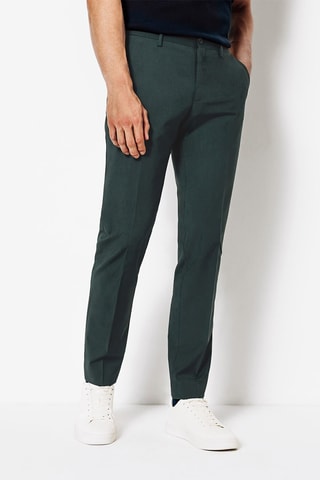 Pantalon slim en laine - Vert