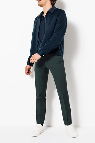 Pantalon slim en laine - Vert