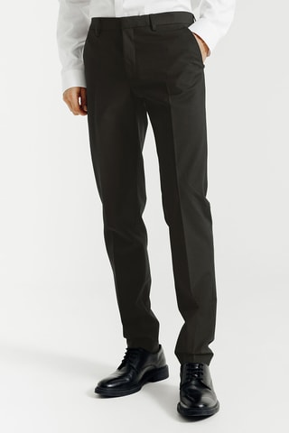 Pantalon slim en laine - Marron