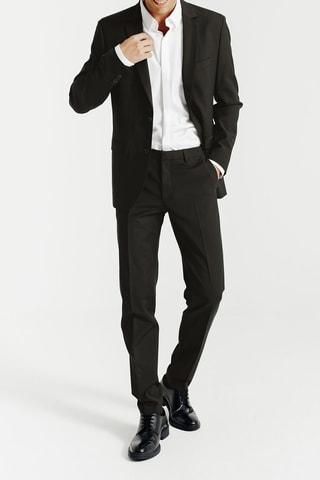 Pantalon slim en laine - Marron