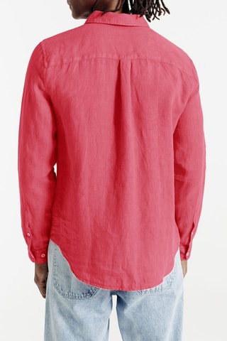 Chemise regular en lin - Rouge
