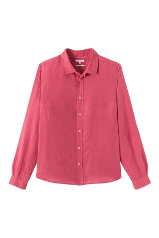 Chemise regular en lin - Rouge