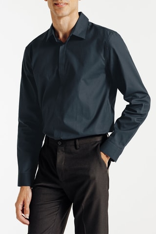 Chemise slim - Bleu marine