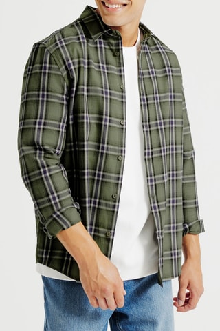 Chemise regular en coton biologique - Vert