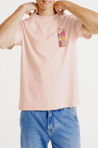 T-shirt regular en coton biologique - Rose