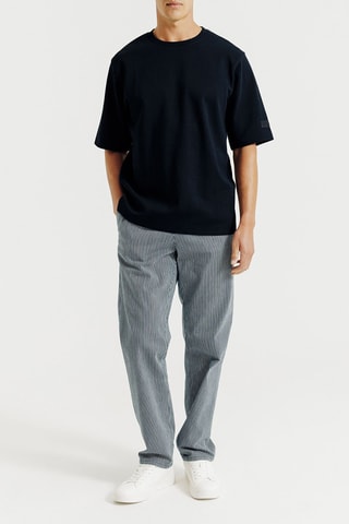 T-shirt relaxed en coton biologique - Bleu nuit