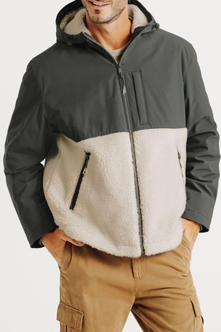 Parka à capuche - Kaki et écru