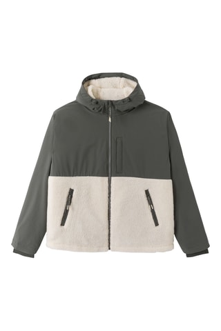 Parka à capuche - Kaki et écru