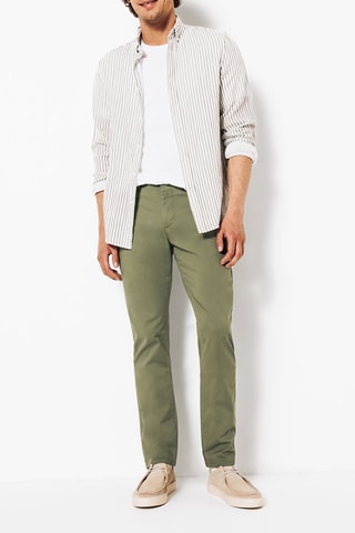Pantalon slim en coton biologique - Kaki - Longueur 34