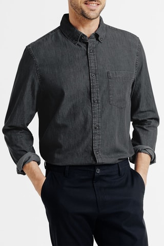 Chemise regular en jean - Gris