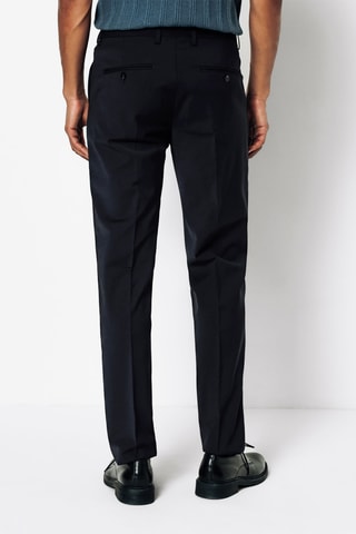 Pantalon slim en laine - Bleu nuit