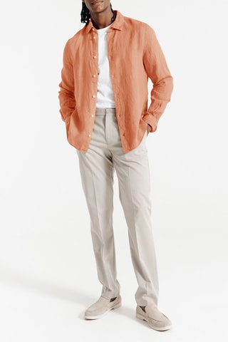 Chemise regular en lin - Orange