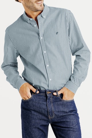 Chemise regular en coton biologique - Vert foncé