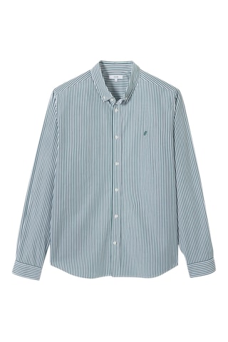 Chemise regular en coton biologique - Vert foncé