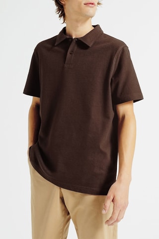Polo en coton biologique - Marron