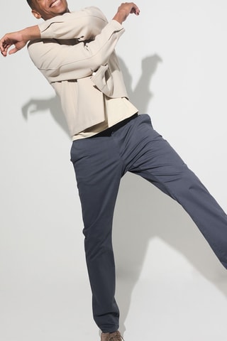 Chino slim en coton biologique - Bleu marine - Longueur 34