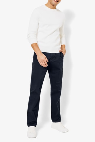Pantalon regular en coton biologique - Bleu marine