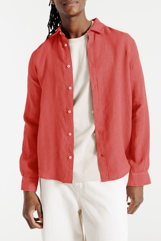 Chemise regular en lin - Orange