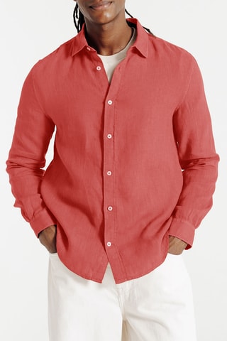 Chemise regular en lin - Orange