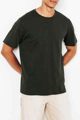 T-shirt regular en coton biologique - Kaki