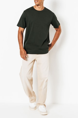 T-shirt regular en coton biologique - Kaki