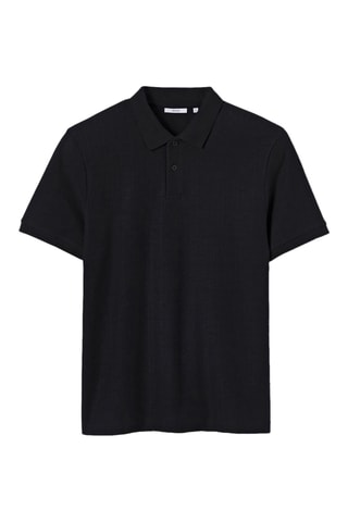 Polo regular en coton biologique - Noir