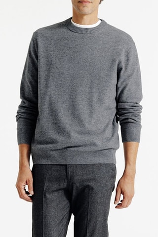 Pull en mérinos et cachemire - Gris clair chiné