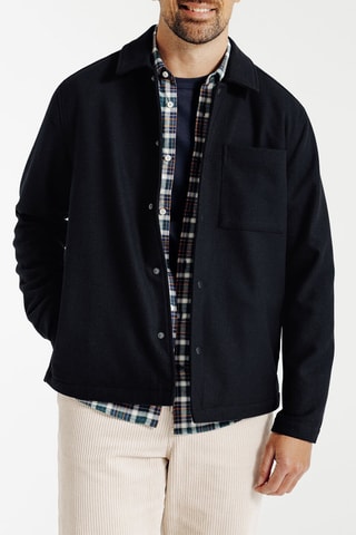 Surchemise en laine - Bleu marine