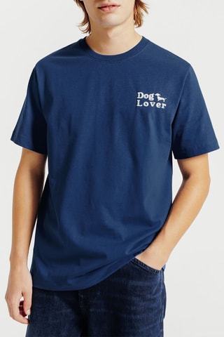 T-shirt regular en coton biologique - Bleu marine