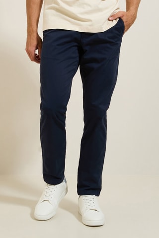 Chino slim en coton biologique - Bleu marine - Longueur 34