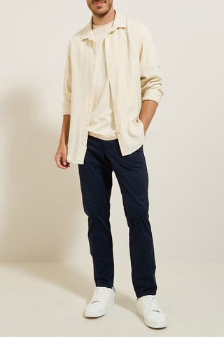 Chino slim en coton biologique - Bleu marine - Longueur 34