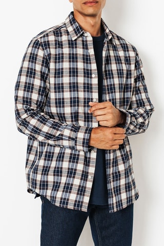 Chemise regular en coton biologique - Bleu marine