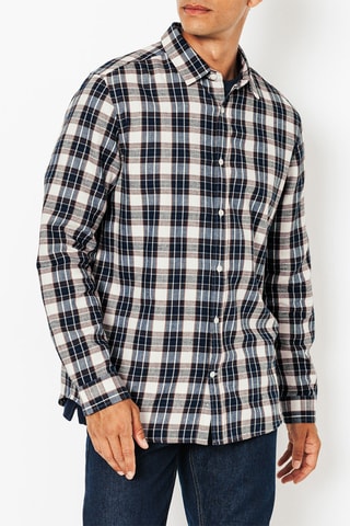 Chemise regular en coton biologique - Bleu marine