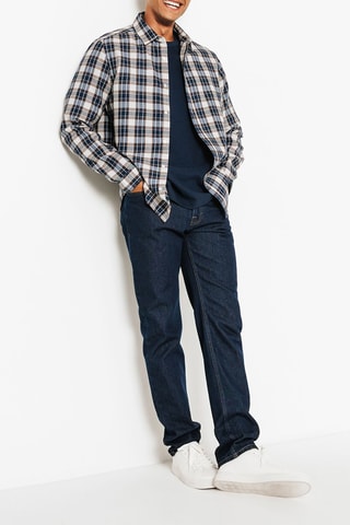 Chemise regular en coton biologique - Bleu marine
