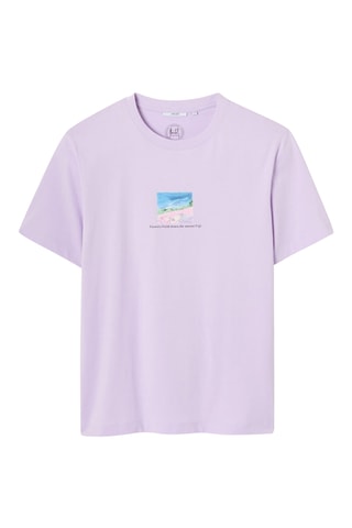 T-shirt regular en coton biologique - Mauve